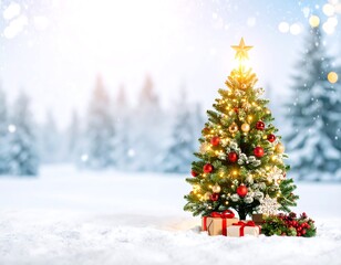 Obraz premium Christmas Tree Snow Scene