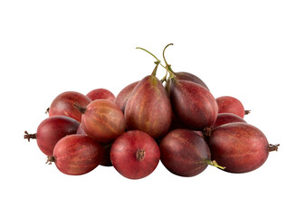 Gooseberry Red Raspberry Grapefruit cut out isolated transparent background
