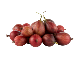 Gooseberry Red Raspberry Grapefruit cut out isolated transparent background