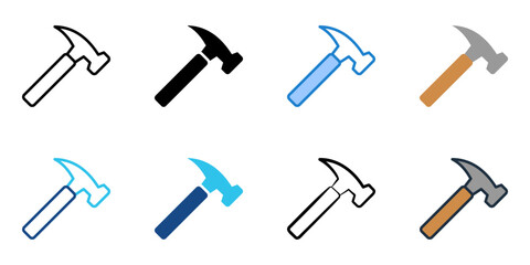 Hammer icon set multiple style collection 
