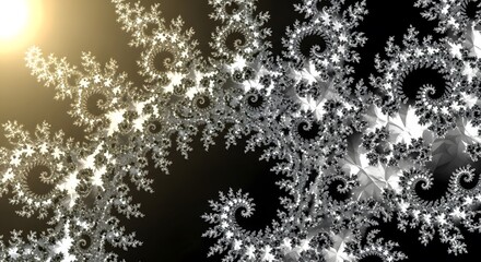 Abstract Fractal Design with Intricate Spirals and Light.