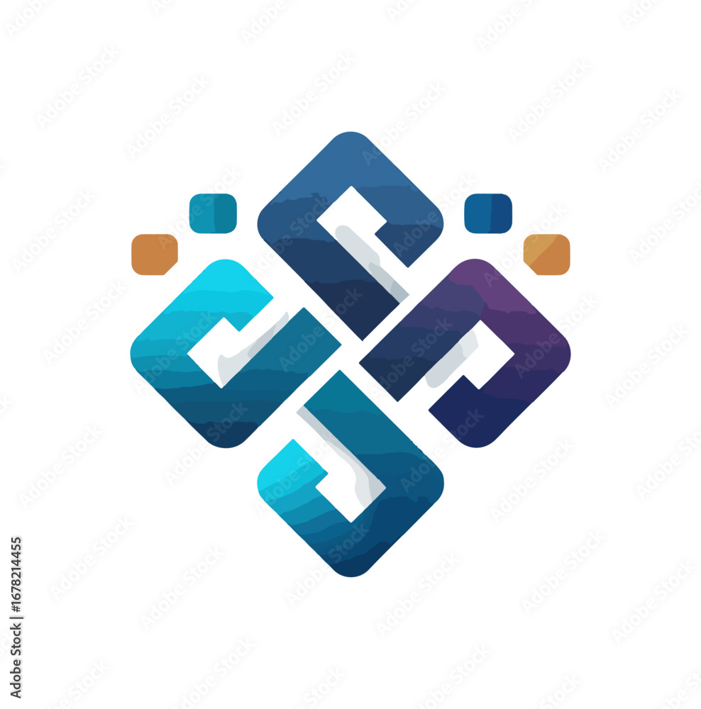 Poster abstract interlocking geometric pattern