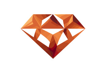 Orange geometric gemstone illustration