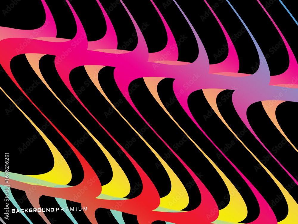 Aufkleber dark themed abstract vector background featuring a dynamic flowing abstract wave pattern consisting 