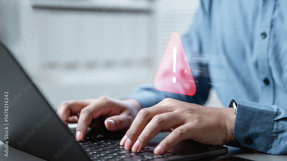 Poster warning cybersecurity crime sign. cyber security system firewall. data protection warning sign. cybe