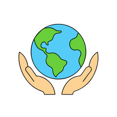 hand holding earth