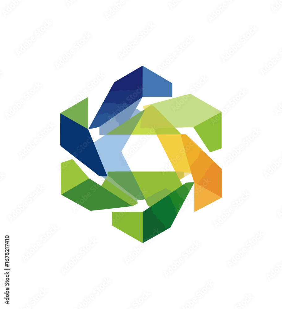 Poster abstract geometric design with overlapping shapes and vibrant colors