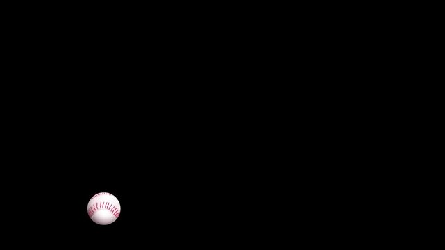 Baseball Bouncing Animation on Black Background