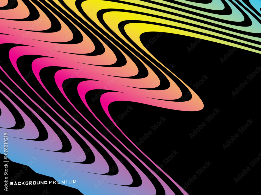 Aufkleber dark themed abstract vector background featuring a dynamic flowing abstract wave pattern consisting 