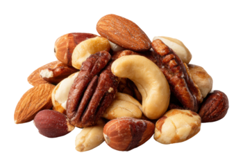 Mixed nuts delight gourmet snack kitchen food rustic isolated on transparent background