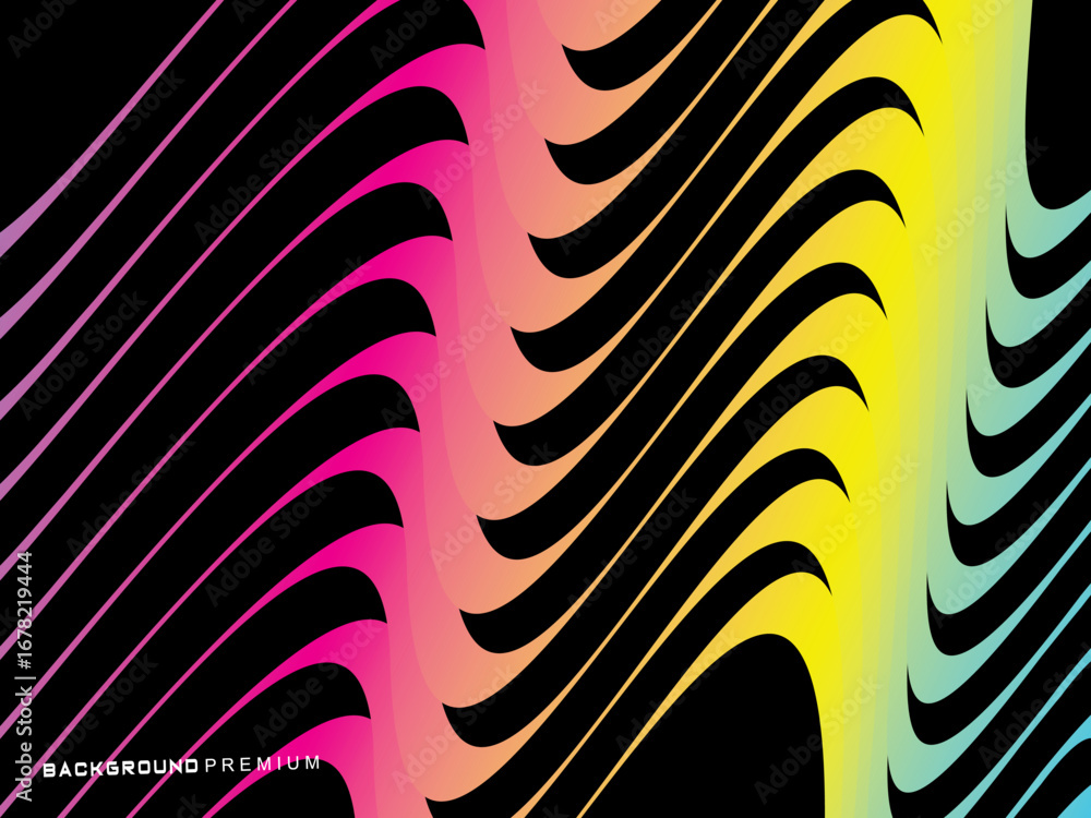 Aufkleber dark themed abstract vector background featuring a dynamic flowing abstract wave pattern consisting 