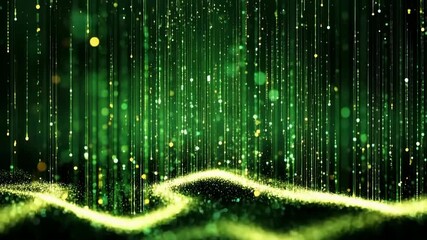 Green digital rain abstract background inspired by matrix code - Powered by Adobe