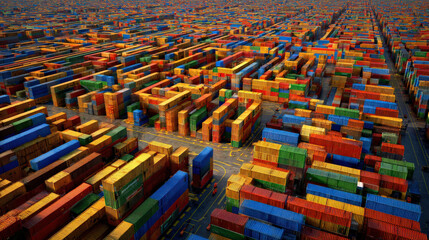container stacks forming maze aerial perspective import export complexity illustration concept scene visual for commercial design use high detail quality stock image illustration concept scene visual 