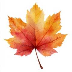 Autumn leaves falling nature park watercolor artwork vibrant colors close-up seasonal beauty