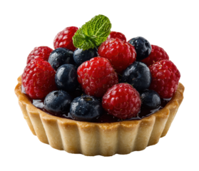 Delicious berry tart dessert bakery food aesthetic isolated on transparent background