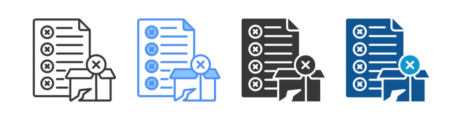 Rejected Icon Set Multiple Style Collection