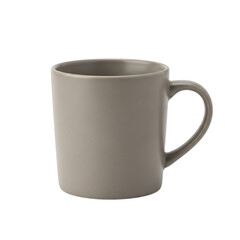 Simple ceramic coffee mug isolated on transparent background
