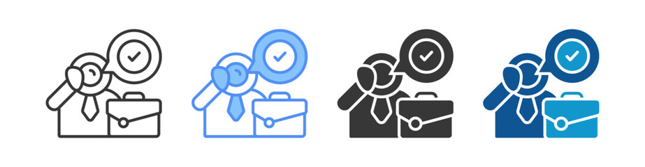 Job Icon Set Multiple Style Collection