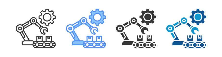 Industry 4 Icon Set Multiple Style Collection