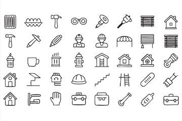 Vector construction doodles with house repair tools and handyman equipment