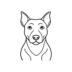 Dog line art vector, Animal dog, cute dog, babay dog