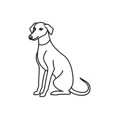 Dog line art vector, Animal dog, cute dog, babay dog