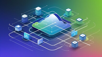 Abstract illustration of cloud computing ecosy