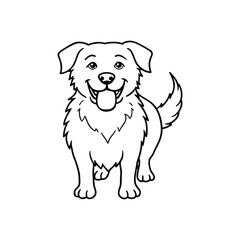 Dog line art vector, Animal dog, cute dog, babay dog