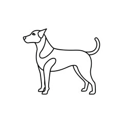 Dog line art vector, Animal dog, cute dog, babay dog