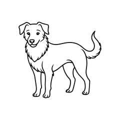 Dog line art vector, Animal dog, cute dog, babay dog