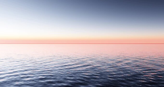 Wave sea beach and sunset sky abstract background. Nature and summer concept. 3d render.	