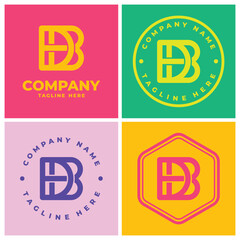 Minimal Logo design monogram logo D and B initial letters