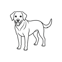 Dog line art vector, Animal dog, cute dog, babay dog