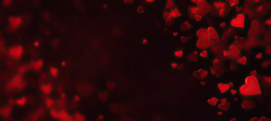 Red Heart Bokeh Background