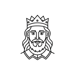 King line art drawing, King line art vector, Royal king line art