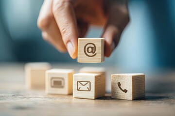 Contact Info Cubes At Sign