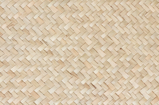 Reed weaving mat texture background with vintage style.
