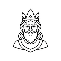 King line art drawing, King line art vector, Royal king line art