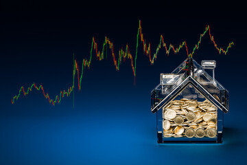 House bank coin All of them convey the meaning of investing, saving and trading in the stock market.