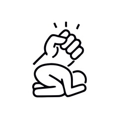 Obraz premium Conceptual Outline of a Person in Distress with an Overbearing Hand Symbolic of Mental Health and Overwhelming Challenges Depicting Emotional Pain