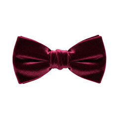 A luxurious burgundy velvet bow tie, perfectly tied, offering a sophisticated touch for formal wear and special events.