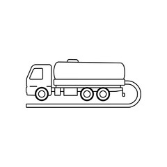 Tank Truck Outline Icon Illustration