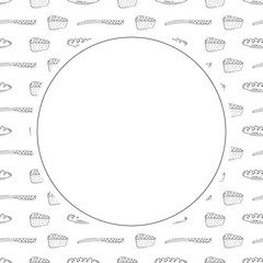 hand drawn food and beverage frame background