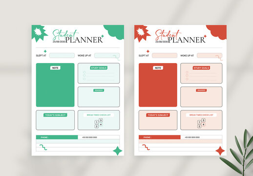 Student Planner Template