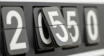 Classic flip clock display showing numerical sequence with retro charm, time concept