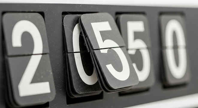 Classic flip clock display showing numerical sequence with retro charm, time concept