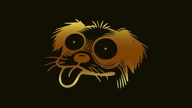 Funny blinking dog. Pet lover. Cute cartoon. Digital art. Creative design. Animation fun. Pet decor. Blinking effect. Kids entertainment. Stylish vector. for Pet Lover Design. Cute Cartoon Decor.
