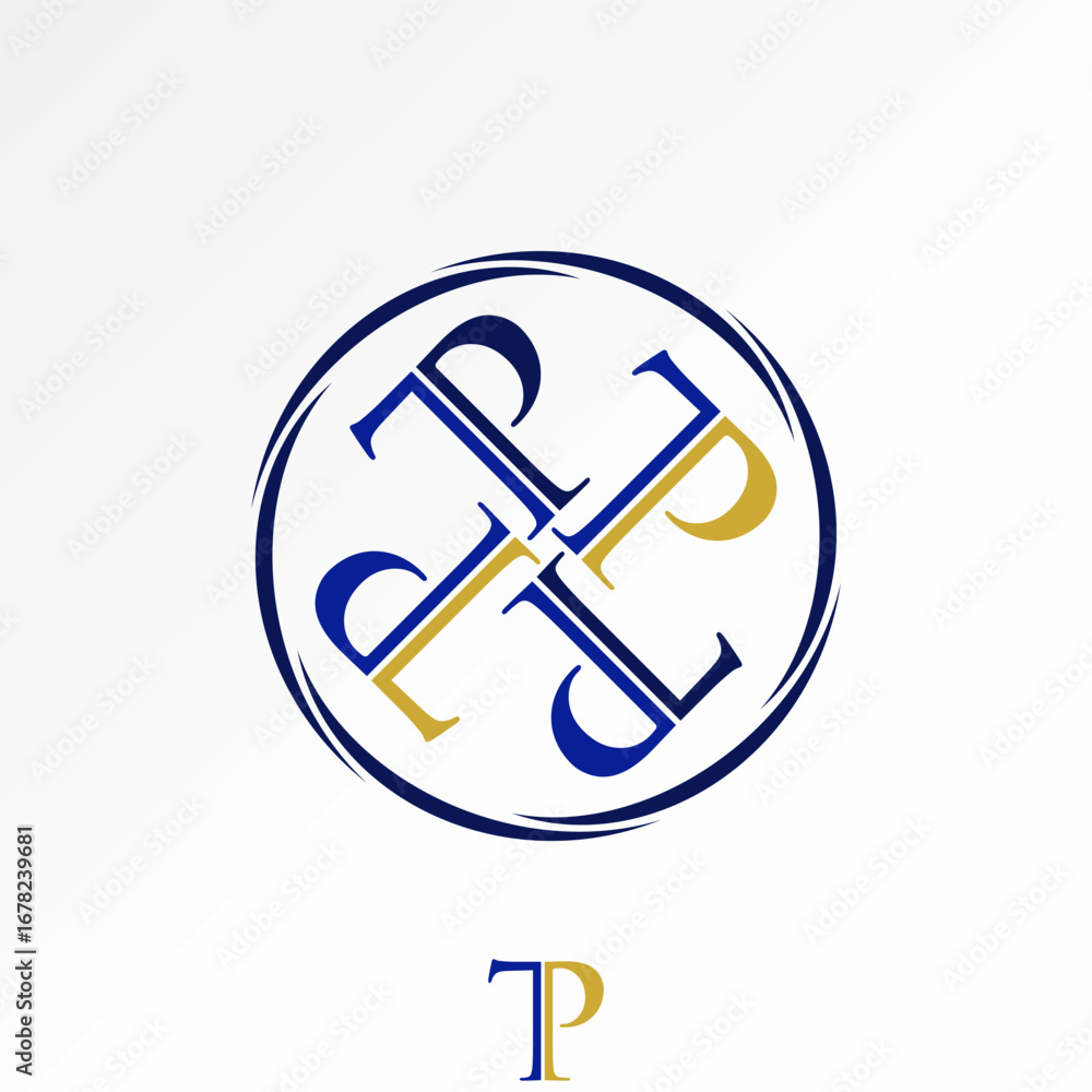 Poster logo design graphic concept creative premium vector stock image top sell initial tp serif font on ro