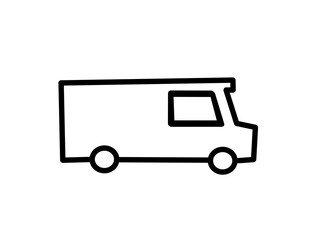 Delivery Van Icon Simple Line Art