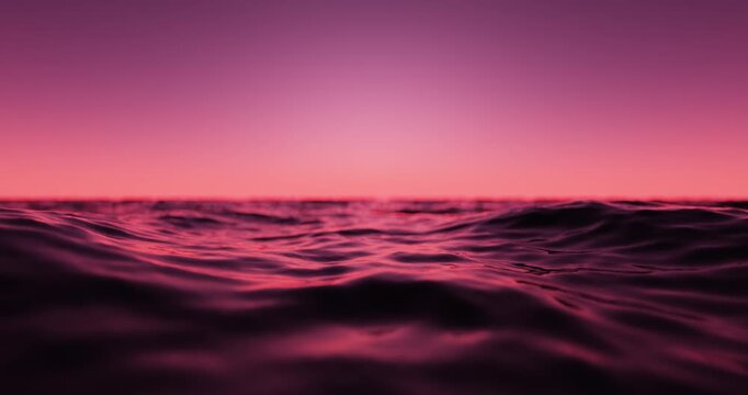 Wave sea beach and sunset sky abstract background. Nature and summer concept. 3d render.	